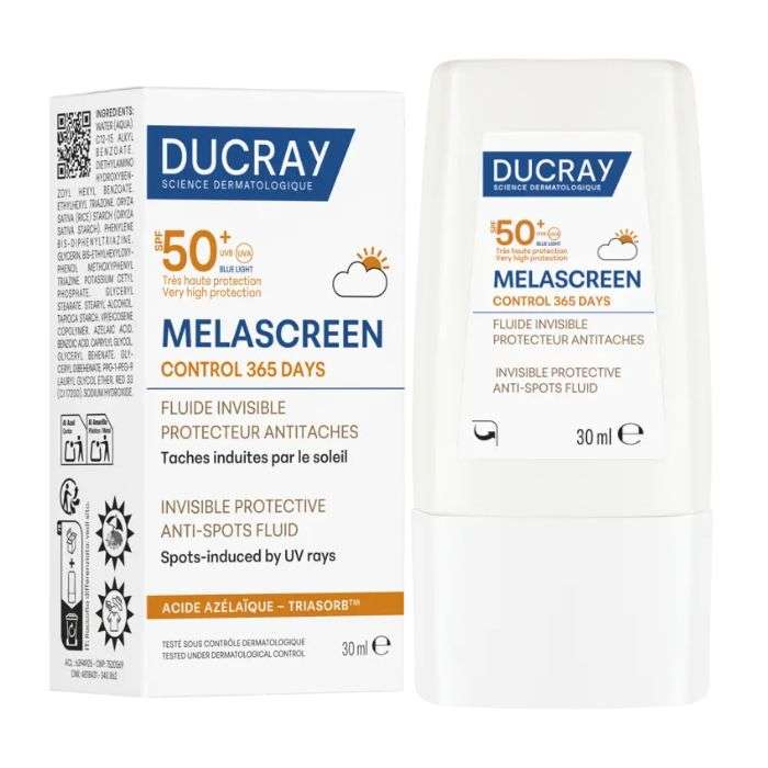 Offre Melascreen SPF 50+ Fluide Invisible Protecteur Anti Taches Acide Azelaic 30 ML + Trousse Offerte - DUCRAY