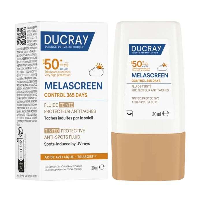 Offre Melascreen SPF 50+ Fluide Iteinte Protecteur Anti Taches Acide Azelaic 30 ML + Trousse Offerte - DUCRAY