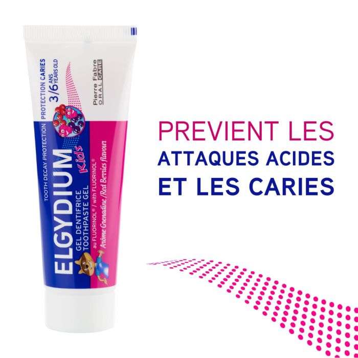 Dentifrice Enfants Grenadine 3-6 Ans 50 ML - ELGYDIUM