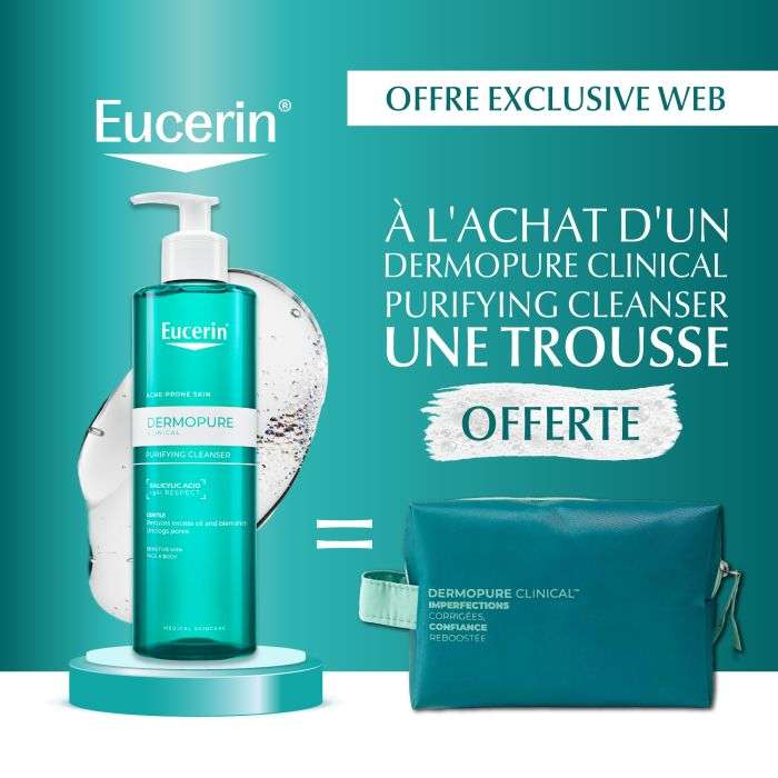 Offre Dermopure Gel Nettoyant 200 ML + Trousse Offerte - EUCERIN