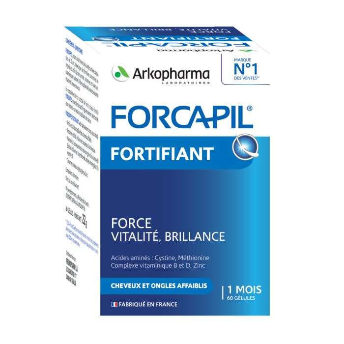 Offre Cheveux et Ongles 180 Gelules + Masque Soin Double Usage Keratine 200 ML Offert - FORCAPIL