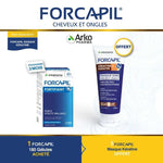 Offre Cheveux et Ongles 180 Gelules + Masque Soin Double Usage Keratine 200 ML Offert - FORCAPIL