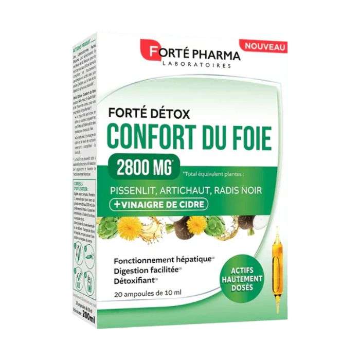 Forte Detox Confort du Foie 2800 MG 20 Ampoules - FORTE PHARMA