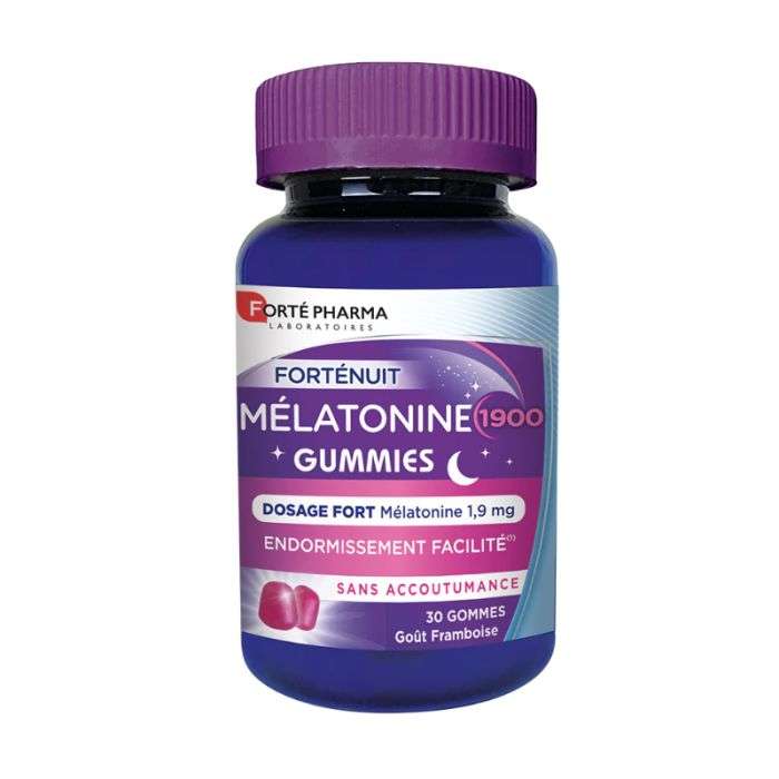 Forte Nuit Melatonine Gummies 30 Gommes Gout Framboise - FORTE PHARMA