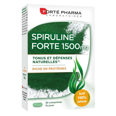 Spiruline Forte 1500 MG Riche en Proteines 30 Comprimes - FORTE PHARMA