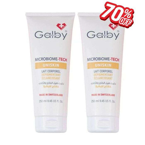 Duo Uniskin Microbiome Tech Lait Corporel Depigmentant Eclaircissant 250 ML 2EME A -70% - GALBY