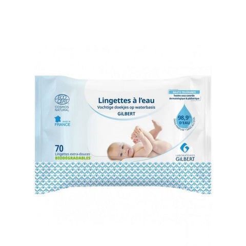 Lingettes A L'eau Biodegrables 70 Pcs - GILBERT