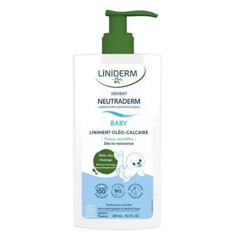 Liniderm Neutraderm Liniment Oleo Calcaire avec Pompe 480 ML - GILBERT