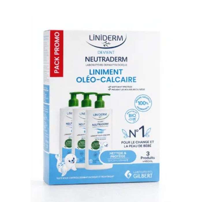 Liniderm Neutraderm Liniment Oleo Calcaire Pack de 3 - GILBERT