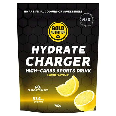 Hydrate Charger High Carbs Sprts Drink Lemon Flavour 700G - GOLD NUTRITION