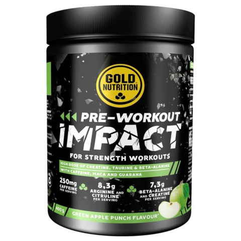 Pre Workout Impact Green Apple Punch Flavour 300 G - GOLD NUTRITION