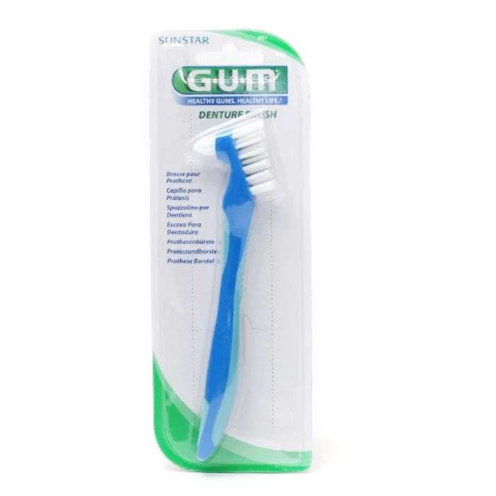 Brosse A Dents Prothese Special Dentier avec 2 Tetes Ref 201 - GUM