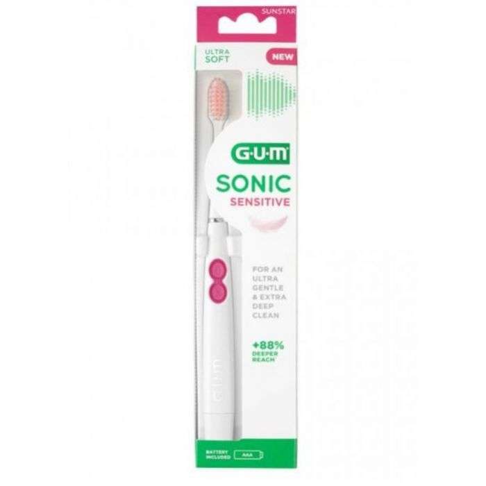 Brosse A Dents Sonic Sensivital A Pile Brins Ultra Doux Ref 4101 - GUM