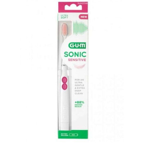 Brosse A Dents Sonic Sensivital A Pile Brins Ultra Doux Ref 4101 - GUM