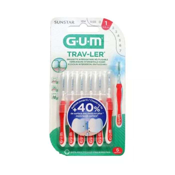 Brossette Inetdentaire Reutilisable 0.8MM Ref 1314 6 Unites - GUM