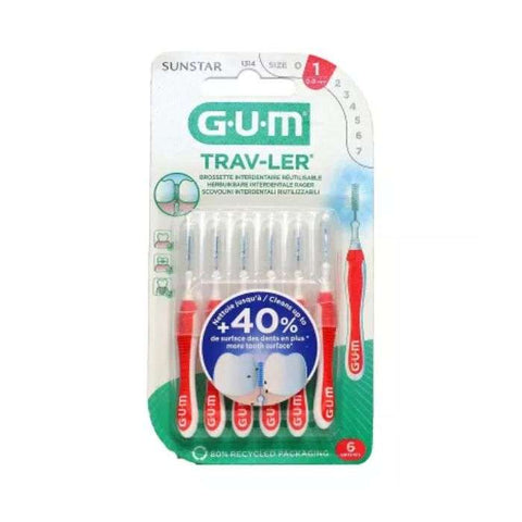 Brossette Inetdentaire Reutilisable 0.8MM Ref 1314 6 Unites - GUM
