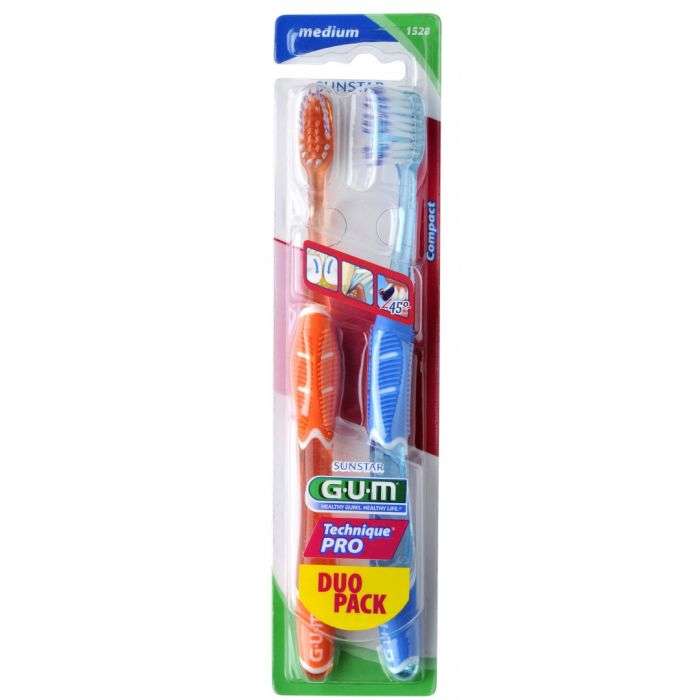Duo Pack Brosse A Dents Technique Pro Medium Compact 1528 - GUM