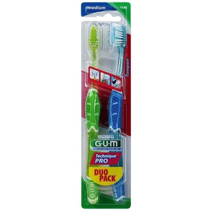 Duo Pack Brosse A Dents Technique Pro Medium Compact 1528 - GUM