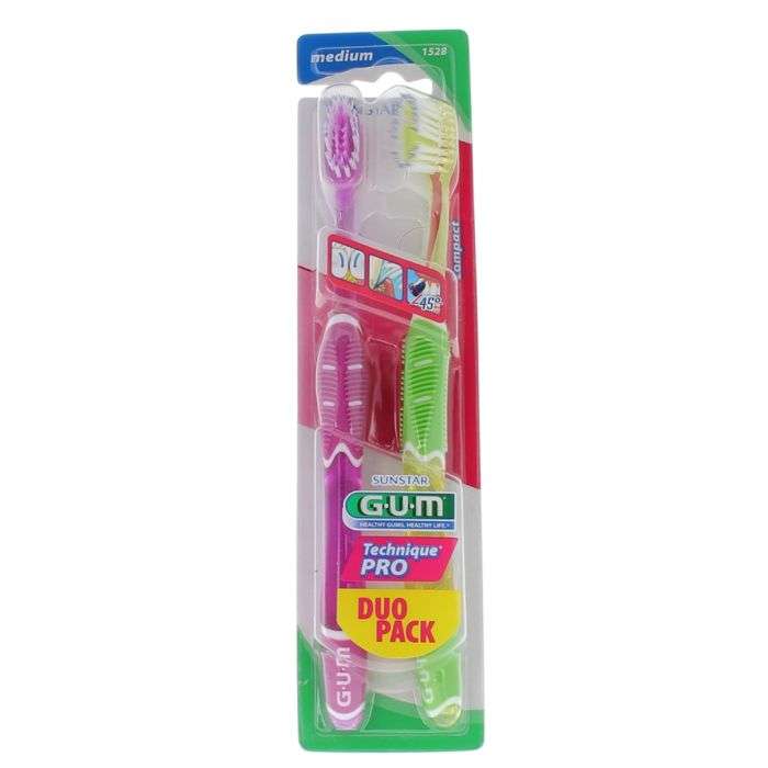 Duo Pack Brosse A Dents Technique Pro Medium Compact 1528 - GUM