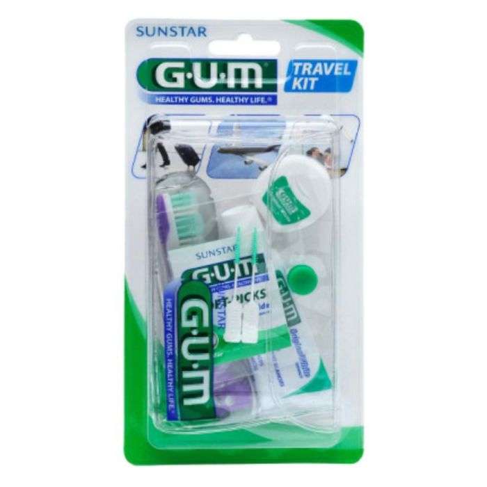 Kit Voyage Brosse A Dents+ Fil Dentaire+dentifrice Ref 156 - GUM