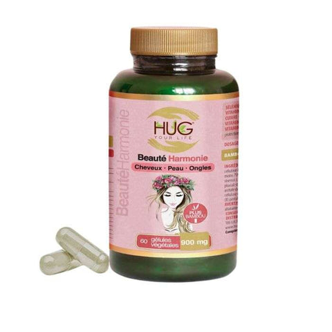 Beaute Harmonie Cheveux Peau et Ongle 60 Gelules 900 MG - HUG
