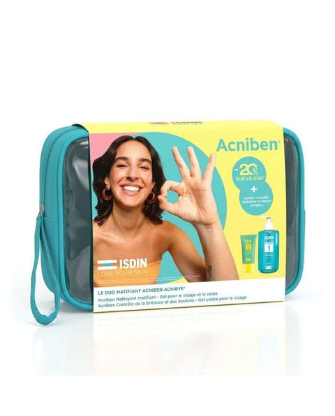 Offre Acniben Gel Nettoyant Matifiant 400 ML + Contrôle de la Brillance et des Boutons 40 ML + Trousse Offerte