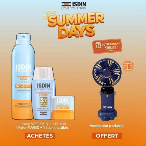 Offre Transparent Spray +fusion Water Magic + Stick Invisible +ventilateur Portable Offert - ISDIN