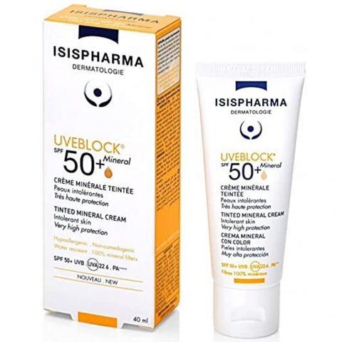 Uveblock SPF 50+ Creme Minerale Teintee Peaux Intolerantes 40 ML 40 ML - ISISPHARMA