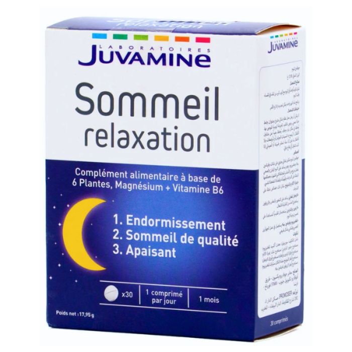 Sommeil Relaxation Vitamine B 6 Plus Magnesium 30 Comprimes - JUVAMINE