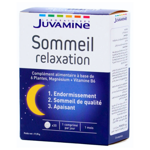 Sommeil Relaxation Vitamine B 6 Plus Magnesium 30 Comprimes - JUVAMINE
