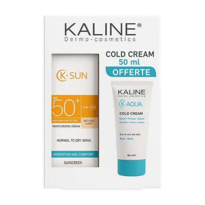K Sun Pack Creme Hydratante Teinte Naturelle Claire 50 ML + Cold Cream K Aqua 50 ML Offerte - KALINE