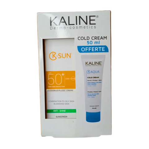 K Sun SPF50 + Invisible Fluid Cream Anti Shine + Cold Cream 50 ML Offerte - KALINE