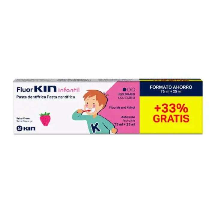 Dentifrice Fluor Enfant Fraise 75ML+25 ML - KIN