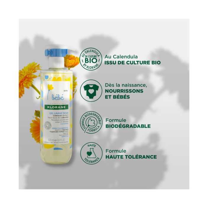 Bebe Gel Lavant Doux au Calendula 500 ML - KLORANE