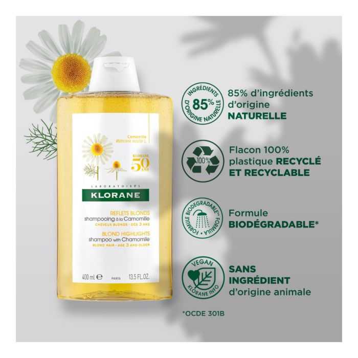Shampooing A la Camomille Reflets Blonds 400 ML - KLORANE