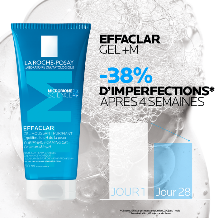 Effaclar Gel Moussant Purifiant Equilibre le Ph de la Peau 300ML - LA ROCHE POSAY