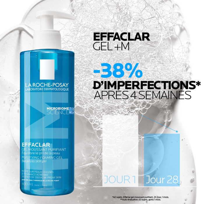 Effaclar Gel Moussant Purifiant Peaux Sensibles Grasses 400 ML - LA ROCHE POSAY