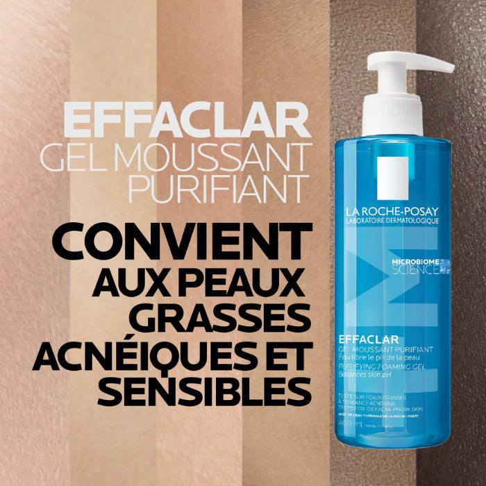 Effaclar Gel Moussant Purifiant Peaux Sensibles Grasses 400 ML - LA ROCHE POSAY