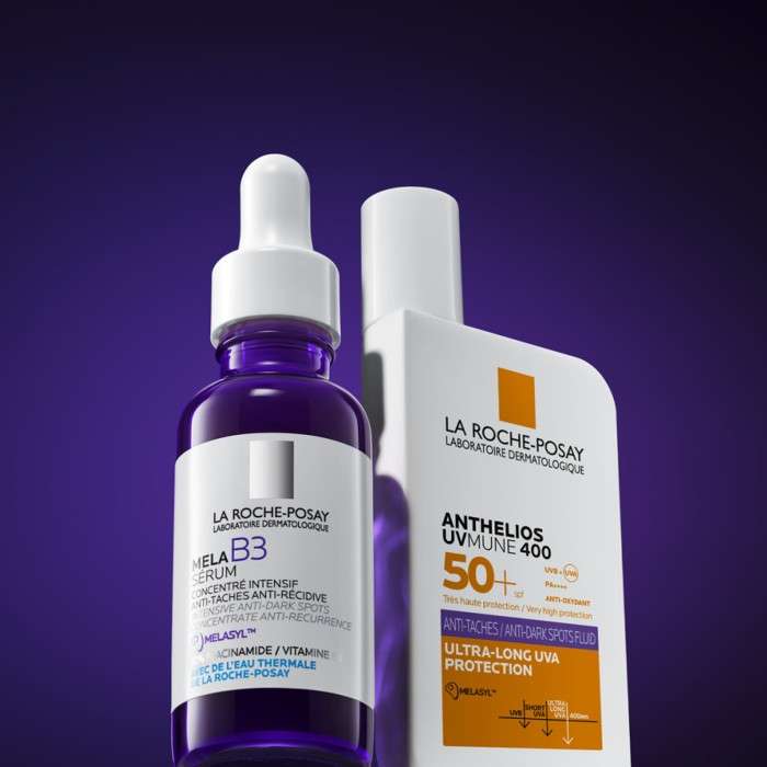 Offre Anthelios Uvmune 400 Fluide Anti Taches Spf50+ 50 ML + Serum Mela B3 10 ML Offert - LA ROCHE POSAY