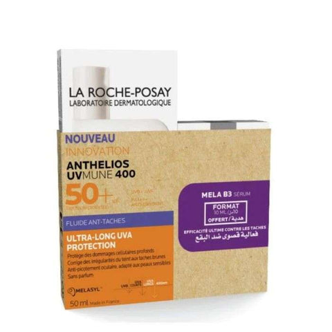 Offre Anthelios Uvmune 400 Fluide Anti Taches Spf50+ 50 ML + Serum Mela B3 10 ML Offert - LA ROCHE POSAY