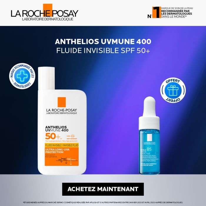 Offre Anthelios Uvmune 400 Fluide Solaire Invisible SPF 50+ 50 ML +hyalu B5 10ML Offert - LA ROCHE POSAY