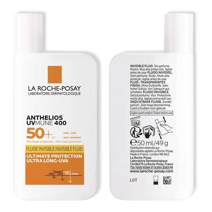 Offre Anthelios Uvmune 400 Fluide Solaire Invisible SPF 50+ 50 ML +hyalu B5 10ML Offert - LA ROCHE POSAY
