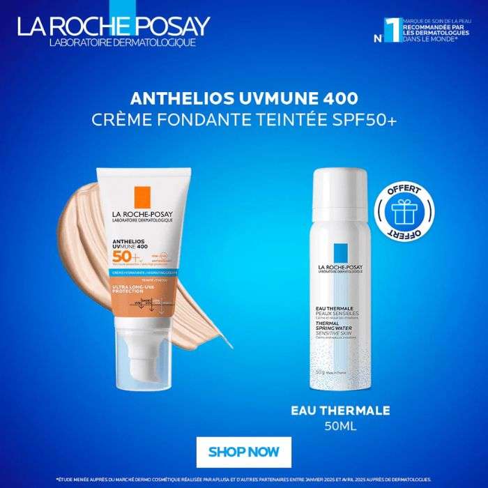 Offre Anthelios Uvmune 400 SPF 50+ Creme Hydratante Teintee 50ML + Eau Thermale 50 ML Offerte - LA ROCHE POSAY