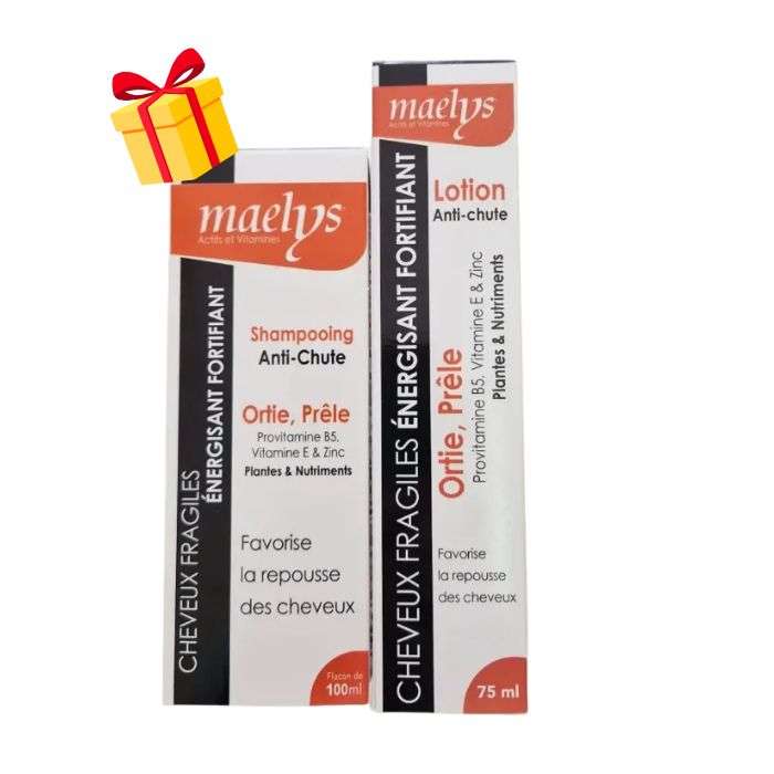 Offre Lotion Anti Chute Cheveux Fragiles Energisant Fortifiant 75 ML + Shampooing Anti Chute 100ML Offert - MAELYS