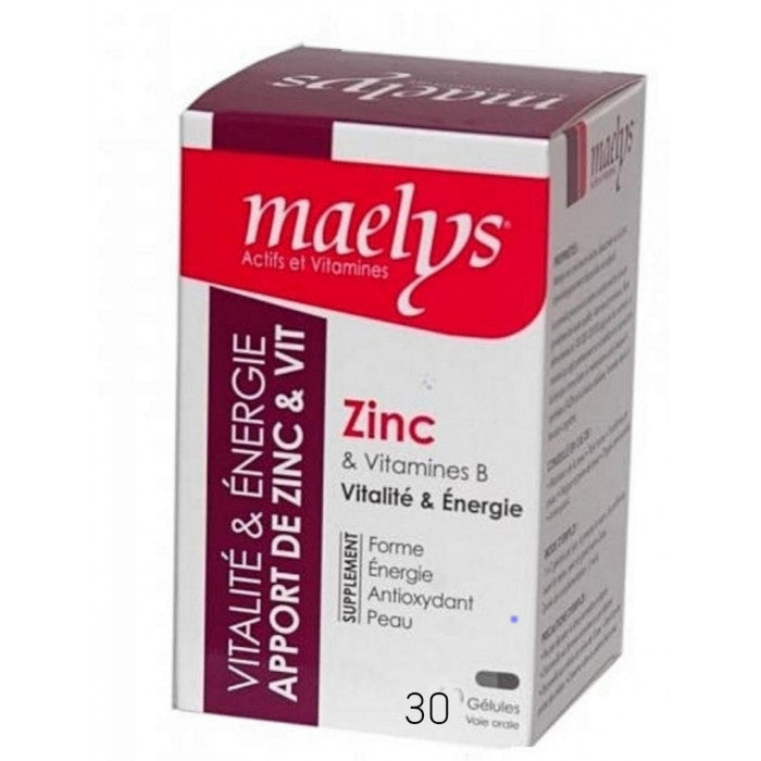 Zinc et Vitamines B Vitalite 30 Gelules - MAELYS