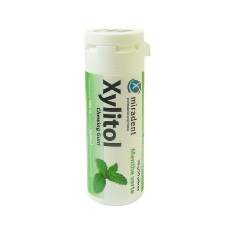 Xylitol Chewing Gum Menthe Verte 30 Pieces - MIRADENT