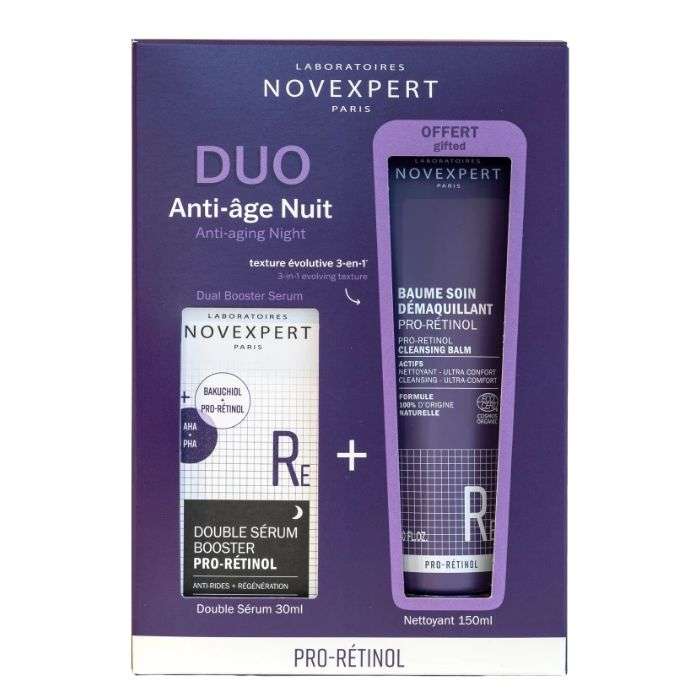 Coffret Double Serum Booster Pro Retinol 30ML + Baume Demaquillant 150ML Offert - NOVEXPERT