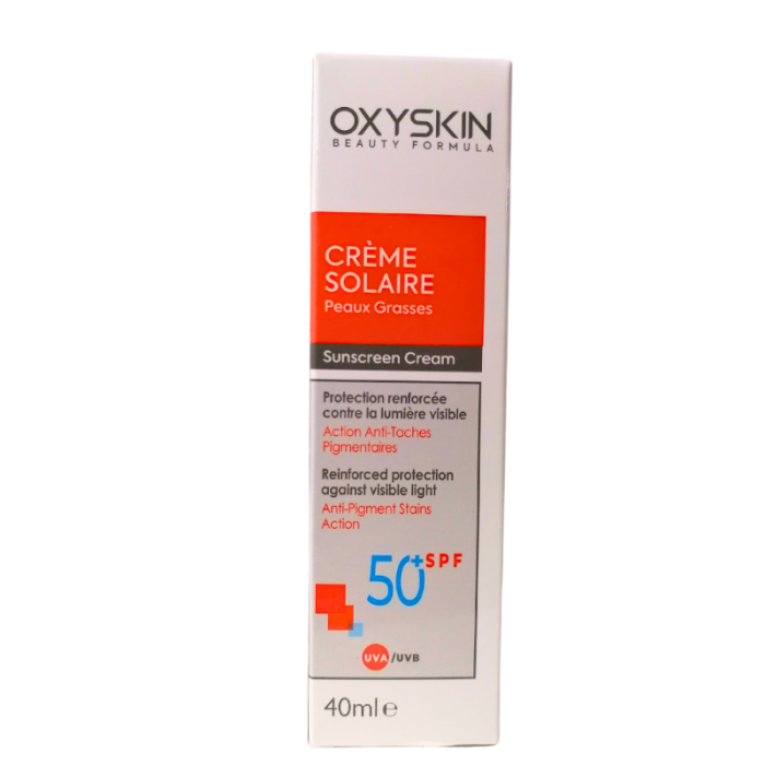 Creme Solaire Peaux Grasses SPF 50+ 40 ML - OXYSKIN
