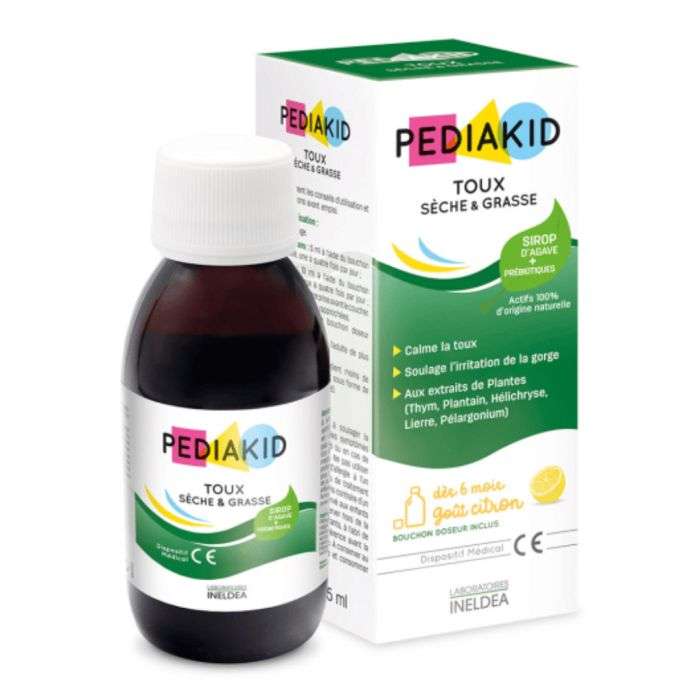 Sirop Toux Seche et Grasse Gout Citron 125 ML - PEDIAKID