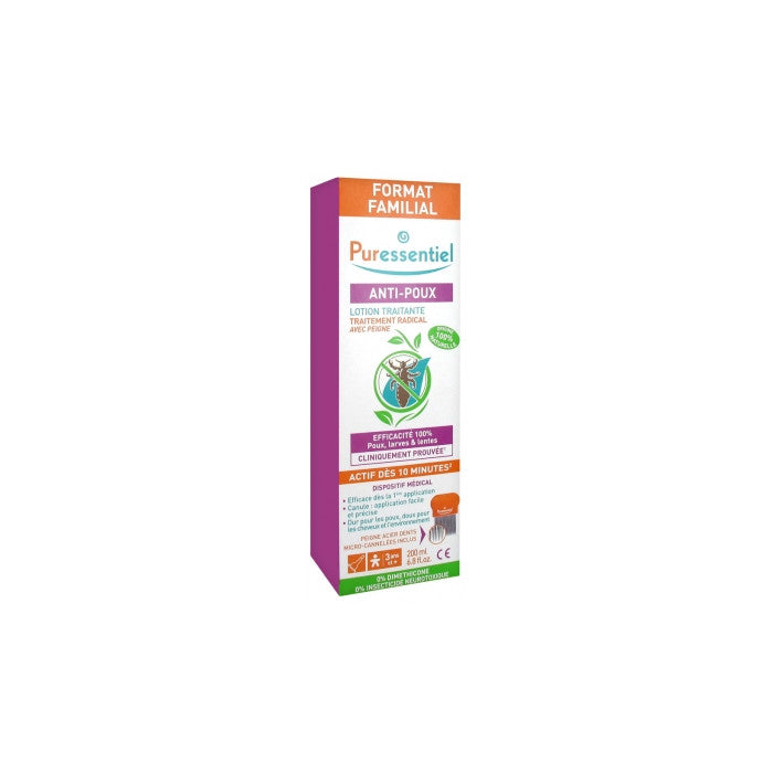 Anti Poux Lotion Traitante 200 ML + Peigne - PURESSENTIEL